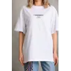 Unisex Baskılı Oversize T-Shirt - Beyaz