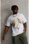 Unisex Baskılı Oversize T-shirt - Beyaz