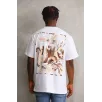 Unisex Baskılı Oversize T-Shirt - Beyaz Unisex Baskılı Oversize T-Shirt - Beyaz