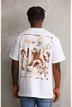 Unisex Baskılı Oversize T-shirt - Beyaz