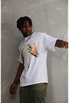 Unisex Baskılı Oversize T-shirt - Beyaz