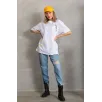 Unisex Baskılı Oversize T-Shirt - Beyaz