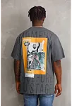 Unisex Baskılı Oversize T-shirt - Füme