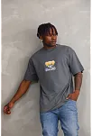 Unisex Baskılı Oversize T-shirt - Füme