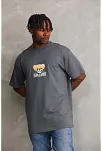 Unisex Baskılı Oversize T-shirt - Füme