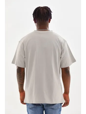 Unisex Baskılı Oversize T-Shirt - Gri