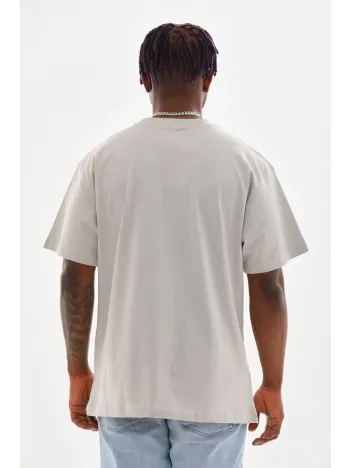 Unisex Baskılı Oversize T-Shirt - Gri