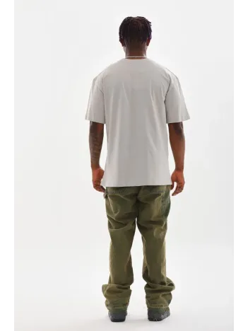 Unisex Baskılı Oversize T-Shirt - Gri