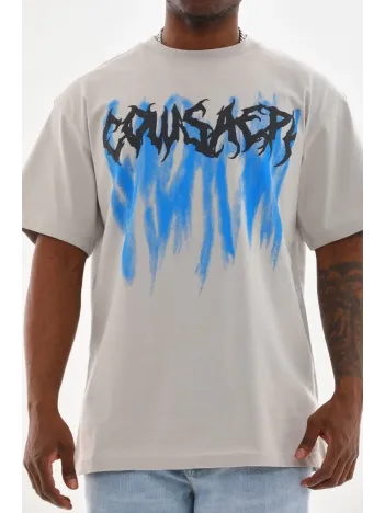 Unisex Baskılı Oversize T-Shirt - Gri Unisex Baskılı Oversize T-Shirt - Gri