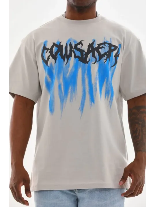 Unisex Baskılı Oversize T-Shirt - Gri Unisex Baskılı Oversize T-Shirt - Gri