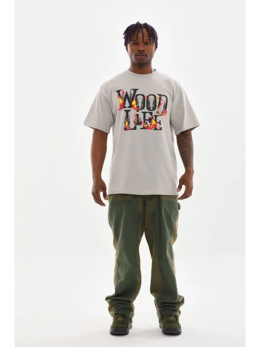 Unisex Baskılı Oversize T-Shirt - Gri Unisex Baskılı Oversize T-Shirt - Gri