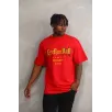 Unisex Baskılı Oversize T-Shirt - Kırmızı Unisex Baskılı Oversize T-Shirt - Kırmızı