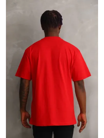 Unisex Baskılı Oversize T-Shirt - Kırmızı