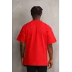 Unisex Baskılı Oversize T-Shirt - Kırmızı Unisex Baskılı Oversize T-Shirt - Kırmızı