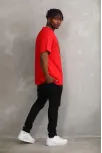 Unisex Baskılı Oversize T-shirt - Kırmızı