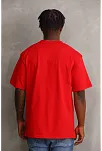 Unisex Baskılı Oversize T-shirt - Kırmızı