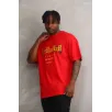 Unisex Baskılı Oversize T-Shirt - Kırmızı Unisex Baskılı Oversize T-Shirt - Kırmızı
