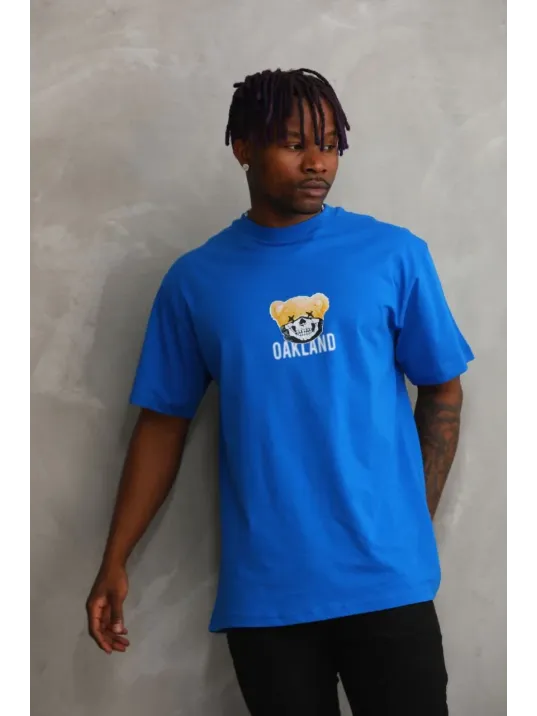 Unisex Baskılı Oversize T-Shirt - Mavi Unisex Baskılı Oversize T-Shirt - Mavi