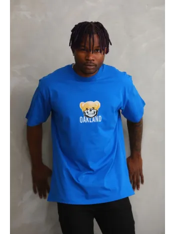 Unisex Baskılı Oversize T-Shirt - Mavi Unisex Baskılı Oversize T-Shirt - Mavi