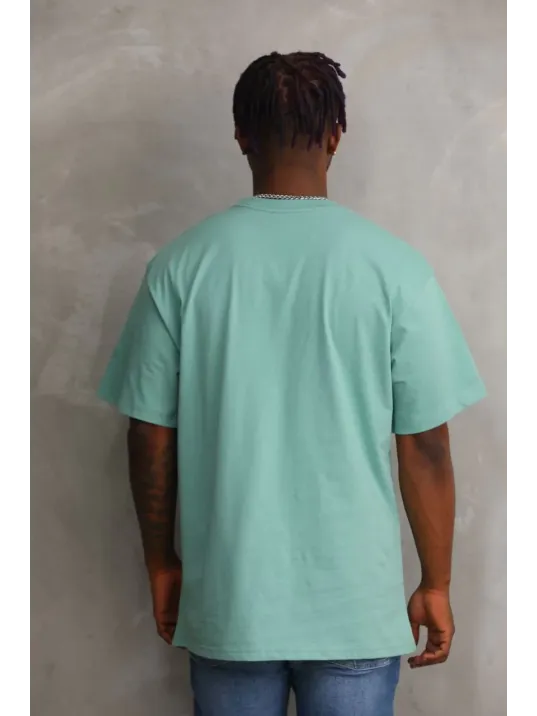 Unisex Baskılı Oversize T-shirt - Mint Yeşili