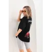 Unisex Baskılı Oversize T-Shirt - Siyah