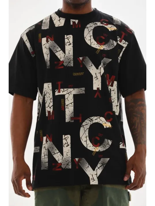 Unisex Baskılı Oversize T-Shirt - Siyah Unisex Baskılı Oversize T-Shirt - Siyah