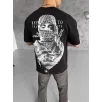 Unisex Baskılı Oversize T-Shirt - Siyah