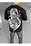 Unisex Baskılı Oversize T-shirt - Siyah