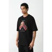 Unisex Baskılı Oversize T-Shirt - Siyah Unisex Baskılı Oversize T-Shirt - Siyah