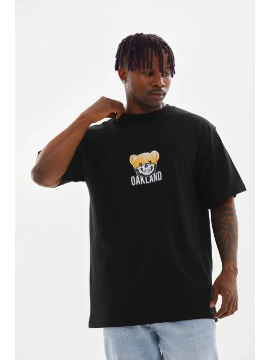 Unisex Baskılı Oversize T-Shirt - Siyah Unisex Baskılı Oversize T-Shirt - Siyah