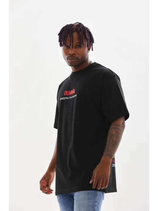 Unisex Baskılı Oversize T-Shirt - Siyah Unisex Baskılı Oversize T-Shirt - Siyah