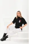 Unisex Baskılı Oversize T-shirt - Siyah