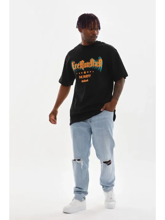 Unisex Baskılı Oversize T-Shirt - Siyah Unisex Baskılı Oversize T-Shirt - Siyah