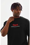 Unisex Baskılı Oversize T-shirt - Siyah