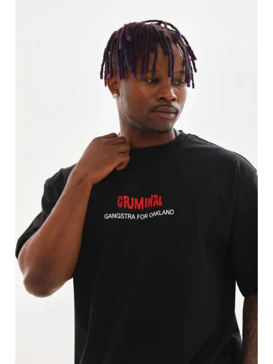 Unisex Baskılı Oversize T-Shirt - Siyah Unisex Baskılı Oversize T-Shirt - Siyah