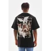 Unisex Baskılı Oversize T-Shirt - Siyah Unisex Baskılı Oversize T-Shirt - Siyah