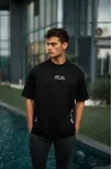 Unisex Baskılı Oversize T-shirt - Siyah