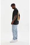 Unisex Baskılı Oversize T-shirt - Siyah