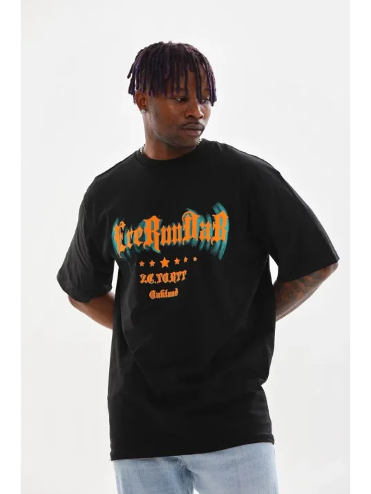 Unisex Baskılı Oversize T-Shirt - Siyah Unisex Baskılı Oversize T-Shirt - Siyah