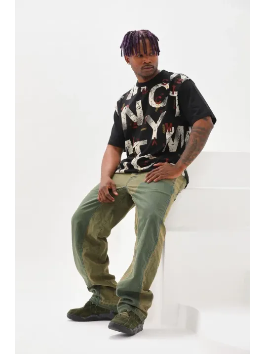 Unisex Baskılı Oversize T-Shirt - Siyah Unisex Baskılı Oversize T-Shirt - Siyah