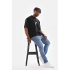Unisex Baskılı Oversize T-Shirt - Siyah Unisex Baskılı Oversize T-Shirt - Siyah