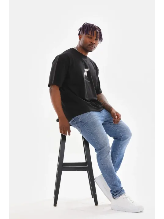 Unisex Baskılı Oversize T-Shirt - Siyah Unisex Baskılı Oversize T-Shirt - Siyah