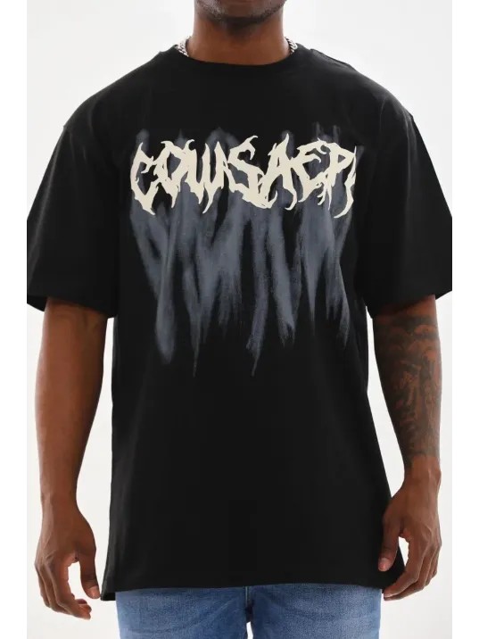 Unisex Baskılı Oversize T-Shirt - Siyah Unisex Baskılı Oversize T-Shirt - Siyah