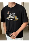 Unisex Baskılı Oversize T-shirt - Siyah