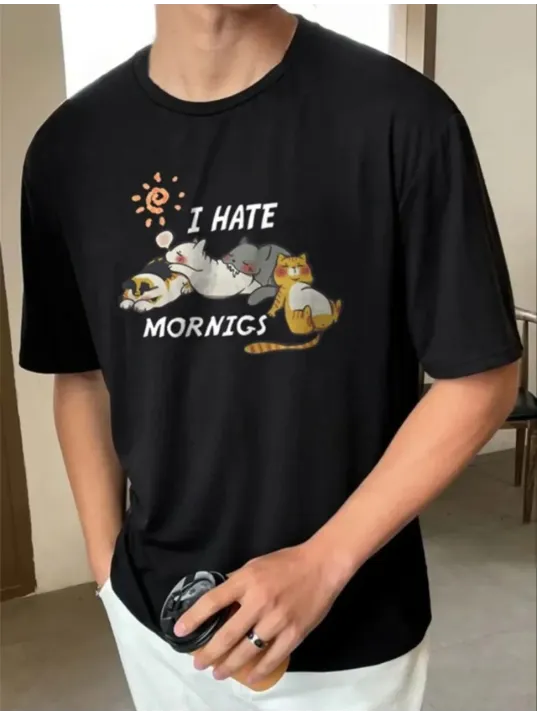 Unisex Baskılı Oversize T-Shirt - Siyah Unisex Baskılı Oversize T-Shirt - Siyah