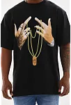 Unisex Baskılı Oversize T-shirt - Siyah