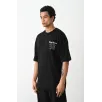 Unisex Baskılı Oversize T-Shirt - Siyah