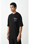 Unisex Baskılı Oversize T-shirt - Siyah