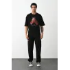Unisex Baskılı Oversize T-Shirt - Siyah Unisex Baskılı Oversize T-Shirt - Siyah
