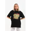 Unisex Baskılı Oversize T-Shirt - Siyah Unisex Baskılı Oversize T-Shirt - Siyah